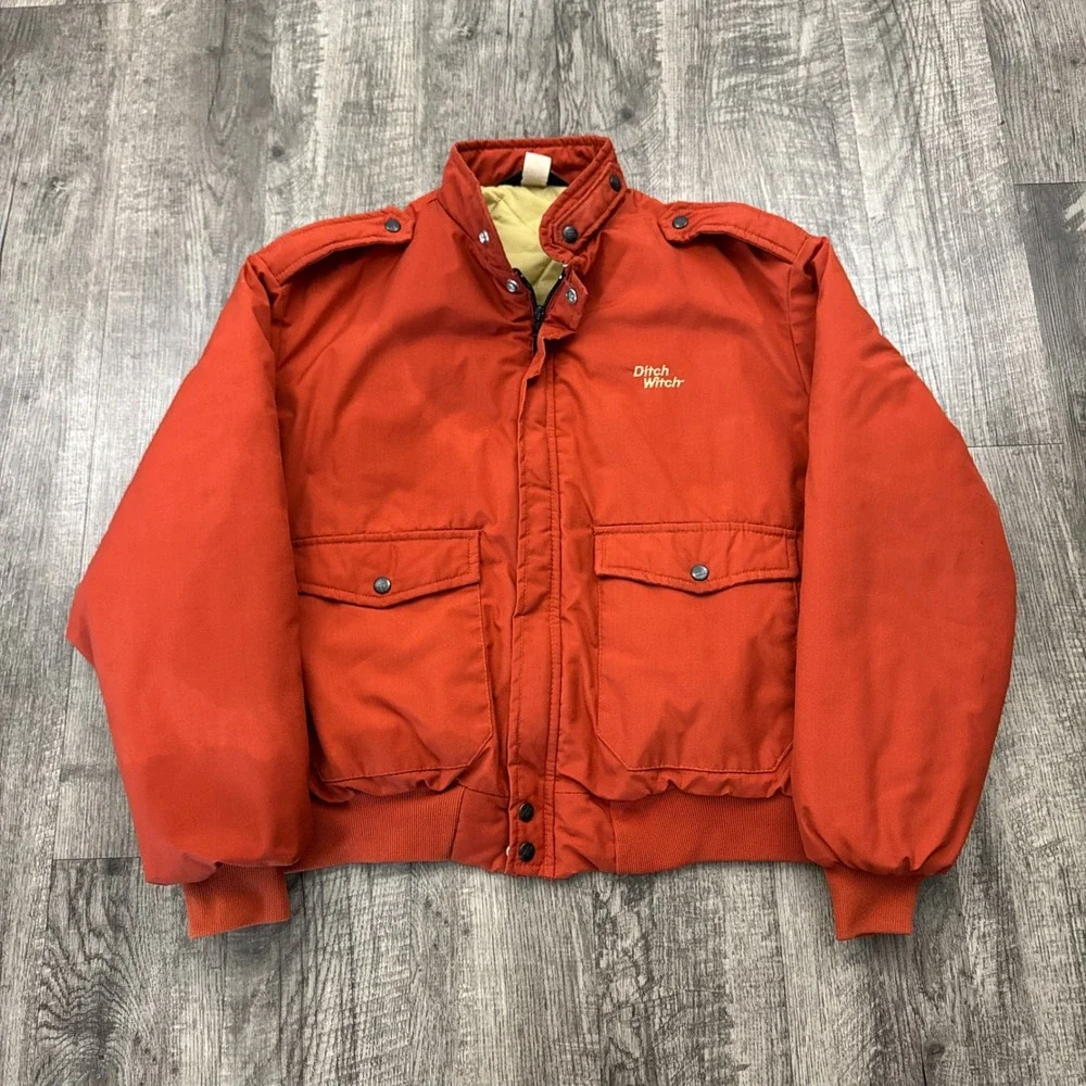 Vintage Ditch Witch Puffer Jacket Coat Workwear XL